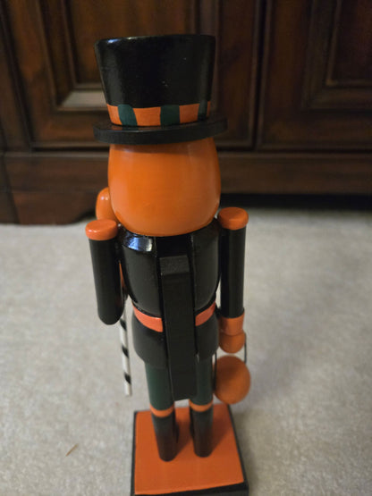 Hand-Painted Wooden Pumpkin Head Nutcracker, 10 Inch Jack-o'-Lantern Halloween Decor