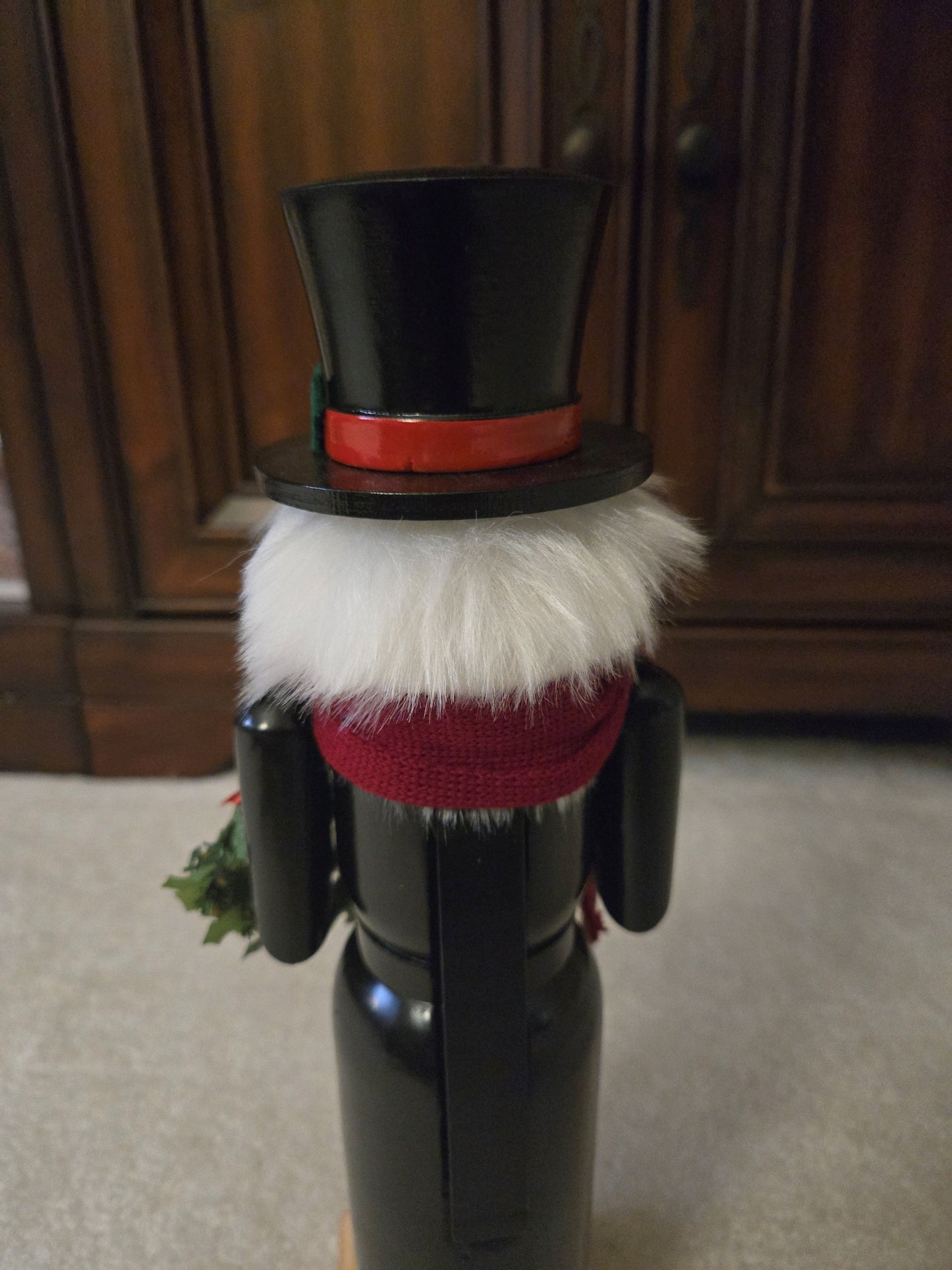 Victorian Scrooge Nutcracker, Dickens Era Wood Figurine, 14 Inch Christmas Decor