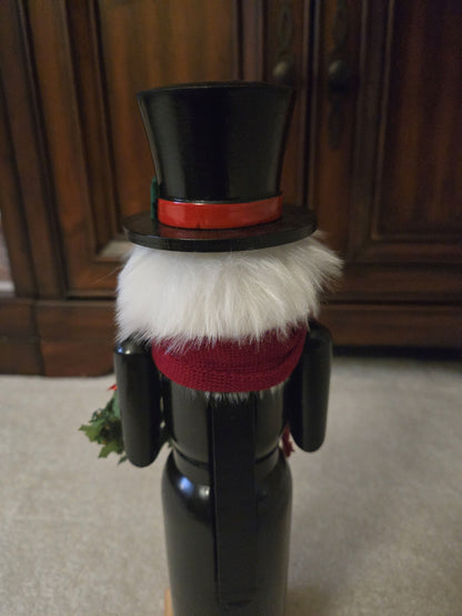 Victorian Scrooge Nutcracker, Dickens Era Wood Figurine, 14 Inch Christmas Decor