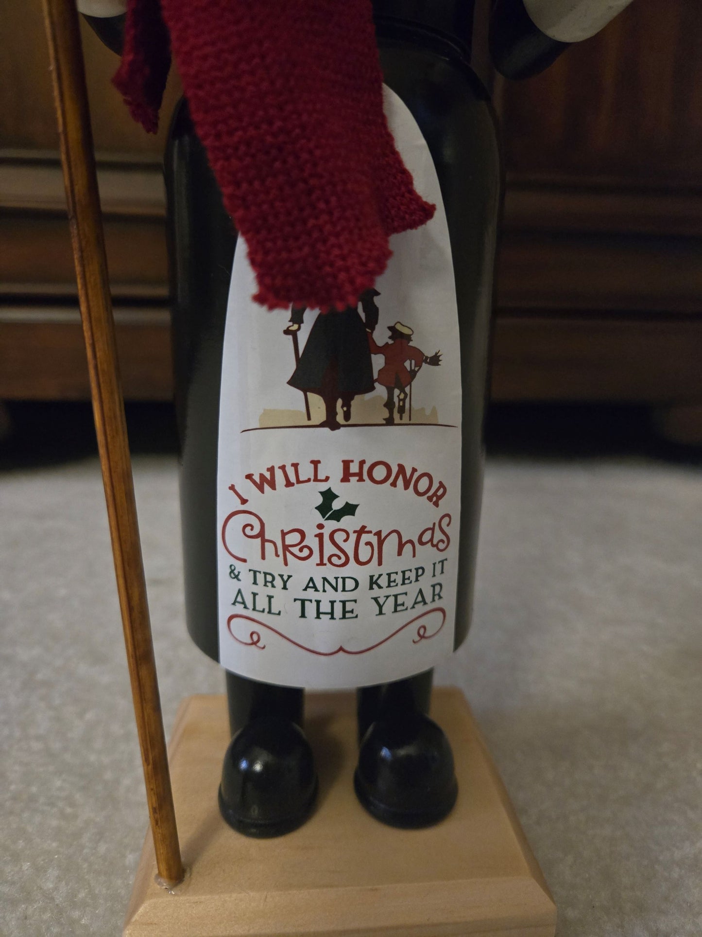 Victorian Scrooge Nutcracker, Dickens Era Wood Figurine, 14 Inch Christmas Decor
