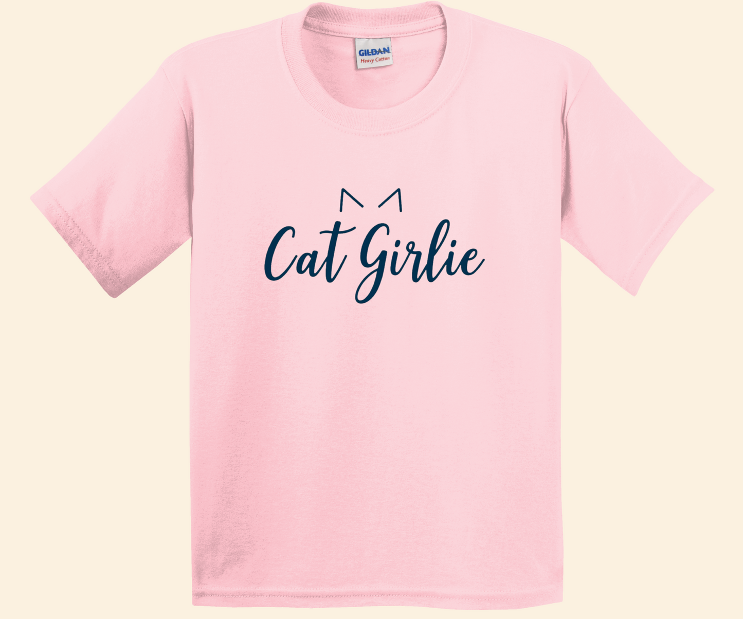 Cat Lover Girlie Tee for Toddlers and Youth, Cat Ears Graphic tee, sizes 2T–L