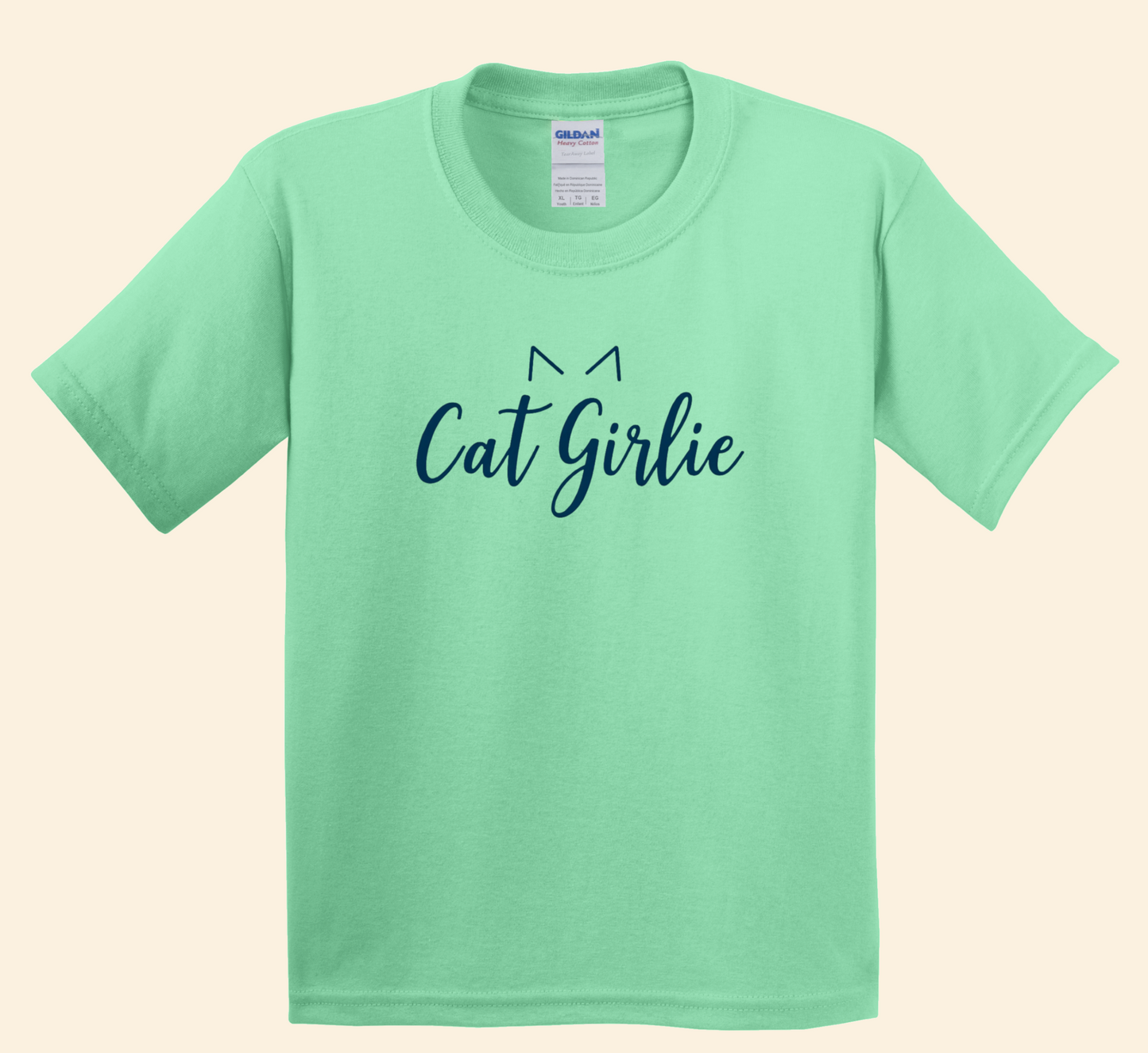 Cat Lover Girlie Tee for Toddlers and Youth, Cat Ears Graphic tee, sizes 2T–L