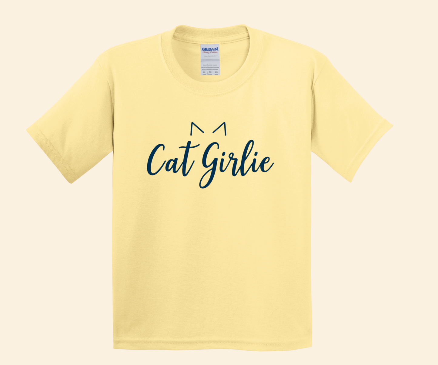 Cat Lover Girlie Tee for Toddlers and Youth, Cat Ears Graphic tee, sizes 2T–L