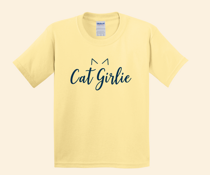 Cat Lover Girlie Tee for Toddlers and Youth, Cat Ears Graphic tee, sizes 2T–L