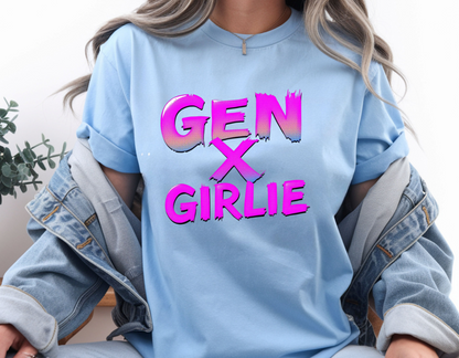 Gen X Girlie Retro Neon T-Shirt, 80s Nostalgia Graphic Tee