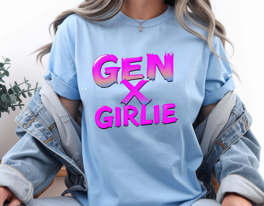 Gen X Girlie Retro Neon T-Shirt, 80s Nostalgia Graphic Tee
