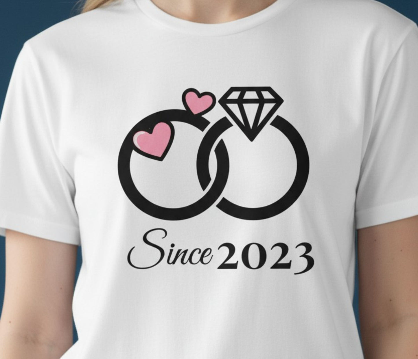 Wedding Ring Tee, Anniversary Shirt, Custom Year Couple Shirt, Bride Gift