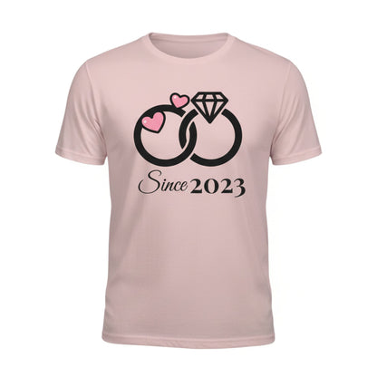 Wedding Ring Tee, Anniversary Shirt, Custom Year Couple Shirt, Bride Gift