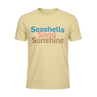 Seashells Sand Sunshine Graphic Tee, Retro Summer Beach Vacation Shirt