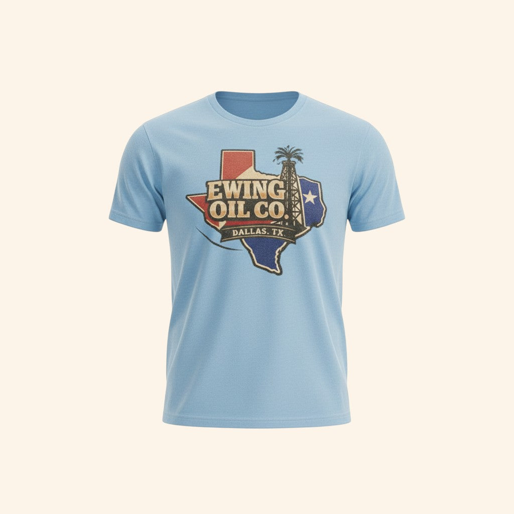 Ewing Oil Co. Shirt | Dallas TX Graphic Tee | Retro Texas Rig Design | Vintage TV