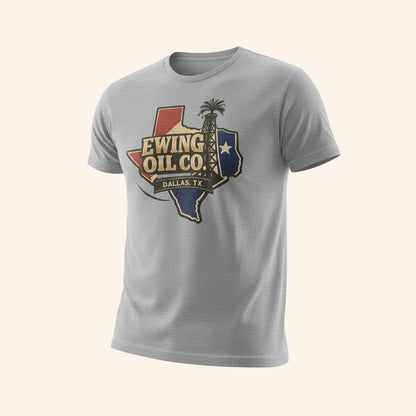 Ewing Oil Co. Shirt | Dallas TX Graphic Tee | Retro Texas Rig Design | Vintage TV