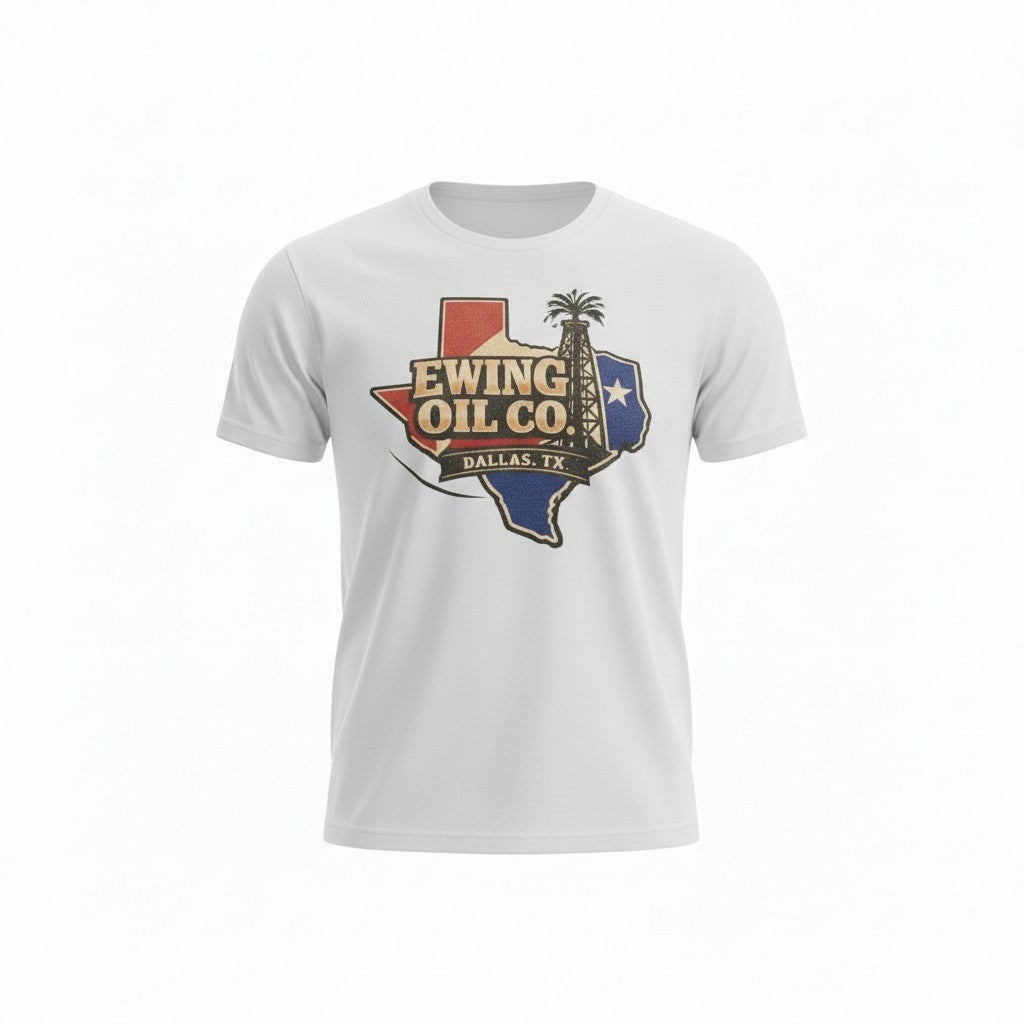 Ewing Oil Co. Shirt | Dallas TX Graphic Tee | Retro Texas Rig Design | Vintage TV