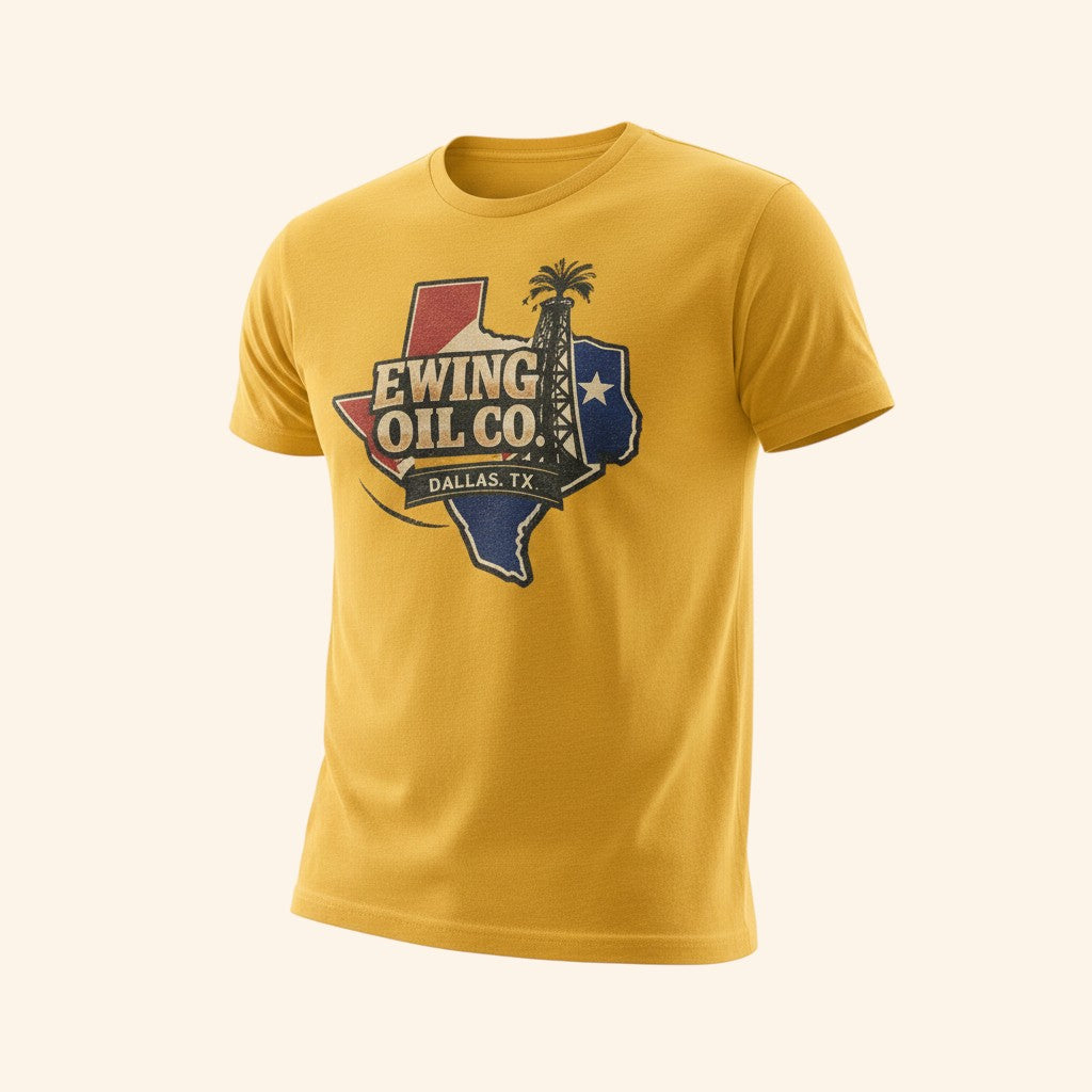 Ewing Oil Co. Shirt | Dallas TX Graphic Tee | Retro Texas Rig Design | Vintage TV