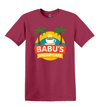 Babu's Dream Cafe Retro T-Shirt, 90s Sitcom Inspired Graphic Tee