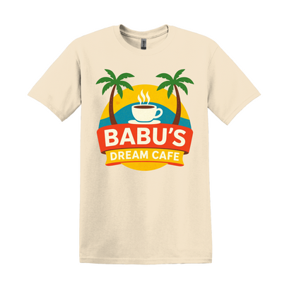 Babu's Dream Cafe Retro T-Shirt, 90s Sitcom Inspired Graphic Tee