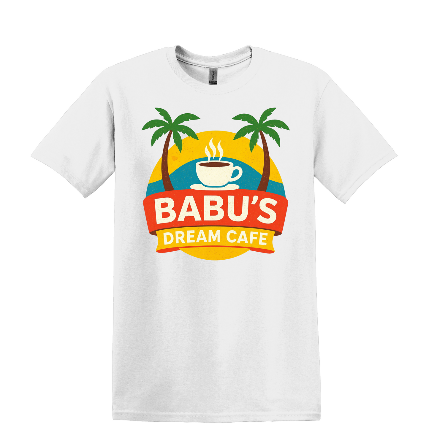 Babu's Dream Cafe Retro T-Shirt, 90s Sitcom Inspired Graphic Tee
