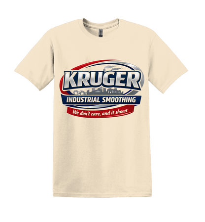Kruger Industrial Smoothing parody tee, unisex humor shirt, 90s sitcom tribute, faux workplace logo
