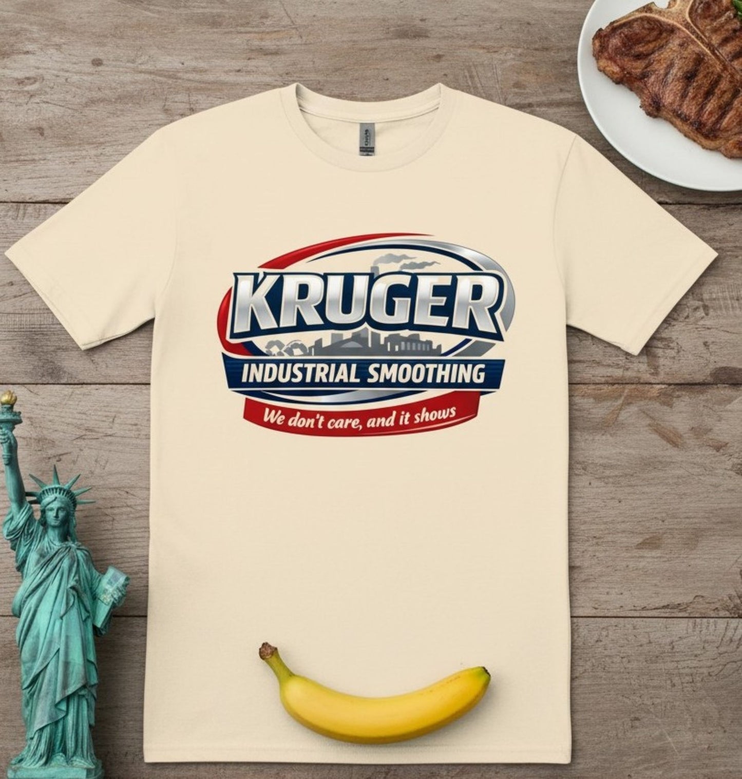 Kruger Industrial Smoothing parody tee, unisex humor shirt, 90s sitcom tribute, faux workplace logo