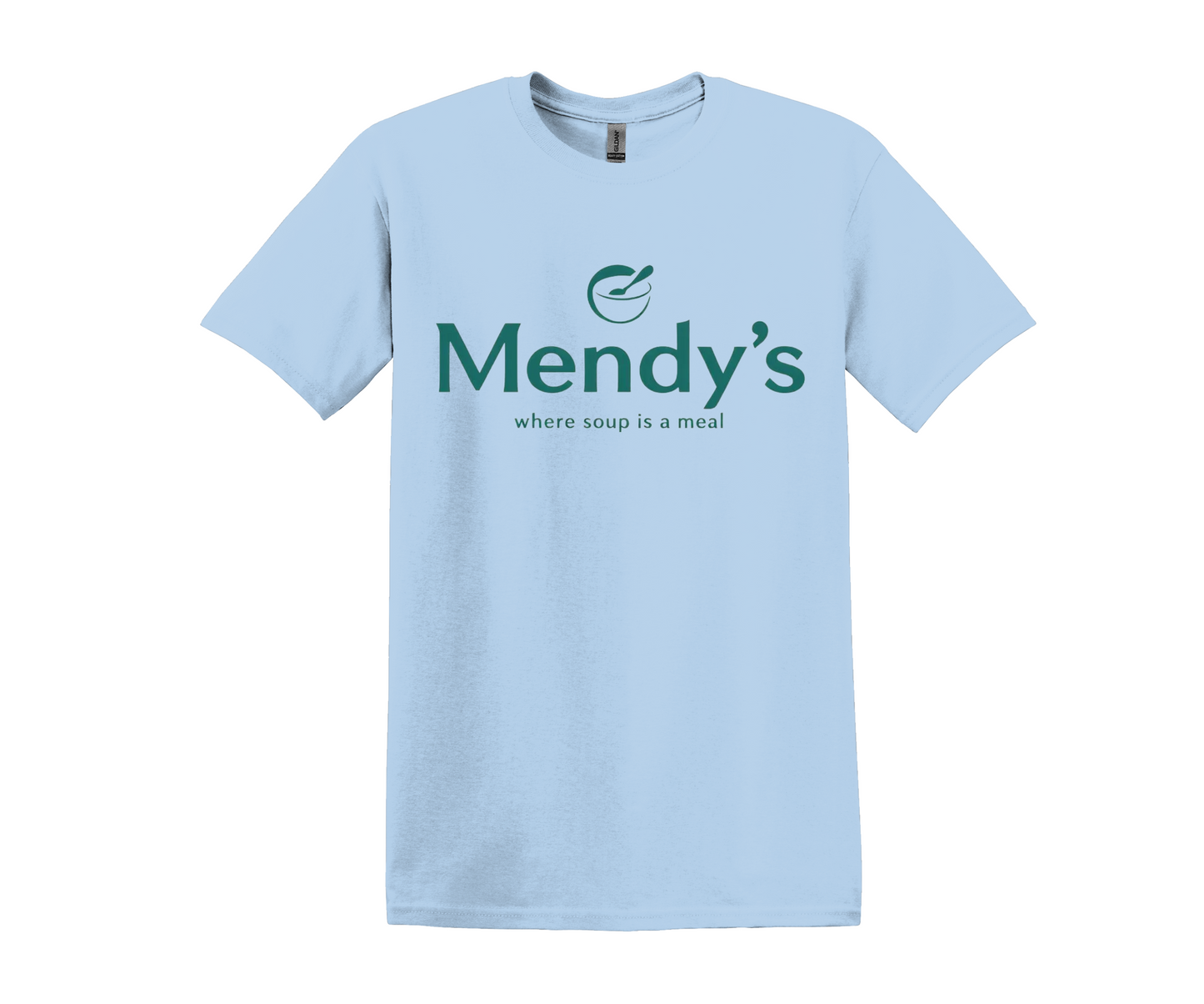 Nineties Sitcom Mendy’s Logo Shirt, comfy unisex Gildan, sizes XS–3XL, humorous gift