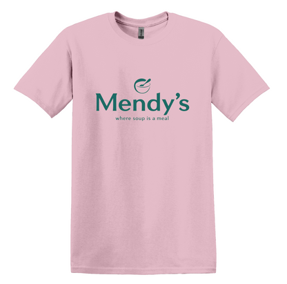 Nineties Sitcom Mendy’s Logo Shirt, comfy unisex Gildan, sizes XS–3XL, humorous gift