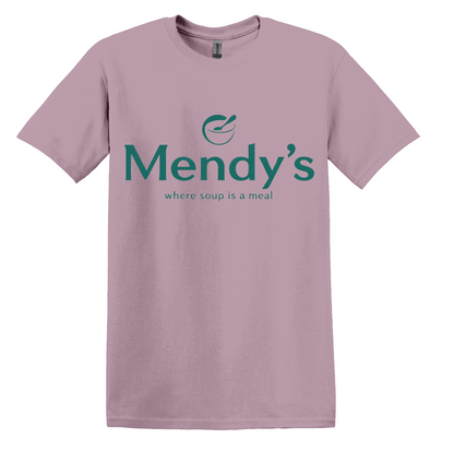 Nineties Sitcom Mendy’s Logo Shirt, comfy unisex Gildan, sizes XS–3XL, humorous gift