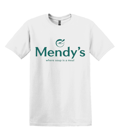 Nineties Sitcom Mendy’s Logo Shirt, comfy unisex Gildan, sizes XS–3XL, humorous gift