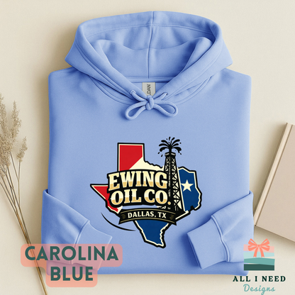 80s TV Show Ewing Oil Co. Shirt | Dallas TX Graphic Tee | Retro Texas Rig Design | Vintage TV