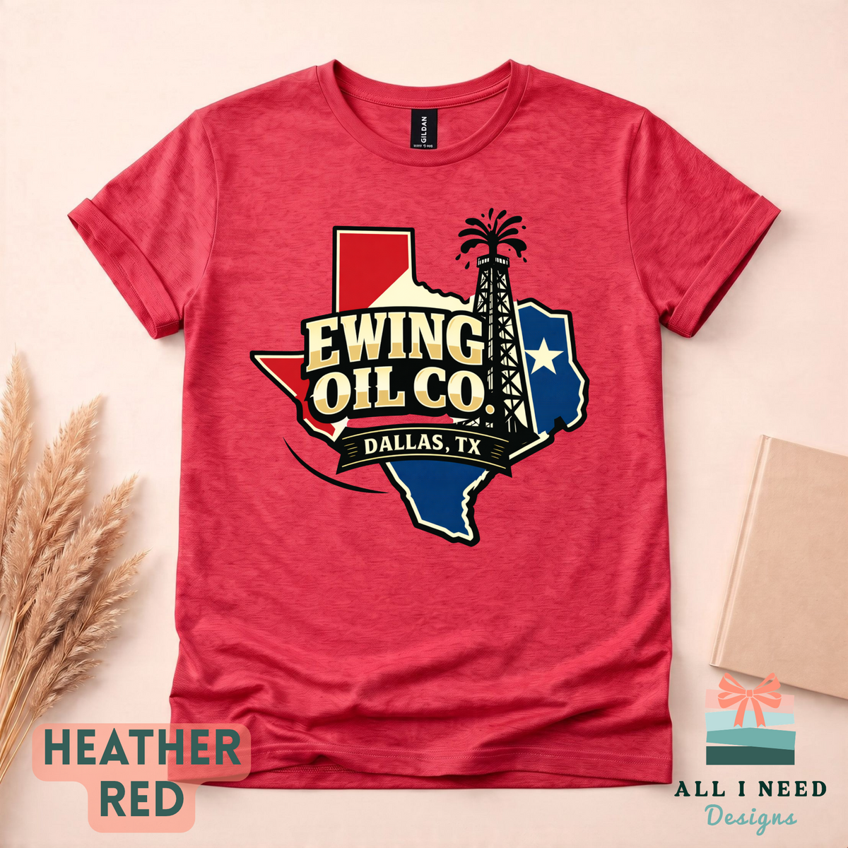 80s TV Show Ewing Oil Co. Shirt | Dallas TX Graphic Tee | Retro Texas Rig Design | Vintage TV
