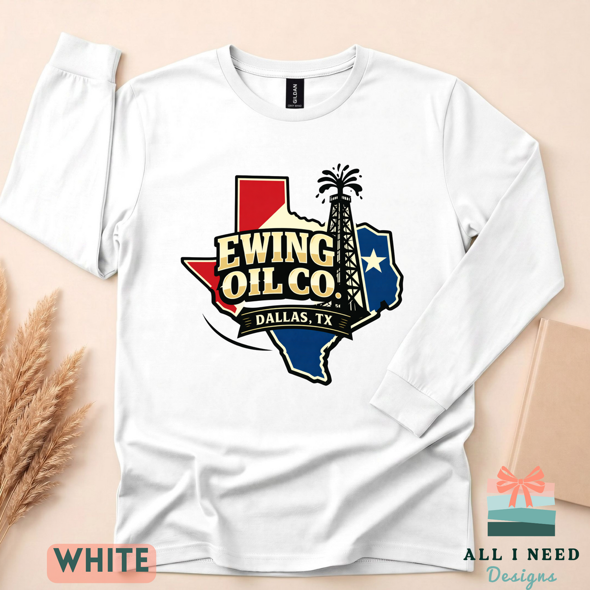 80s TV Show Ewing Oil Co. Shirt | Dallas TX Graphic Tee | Retro Texas Rig Design | Vintage TV