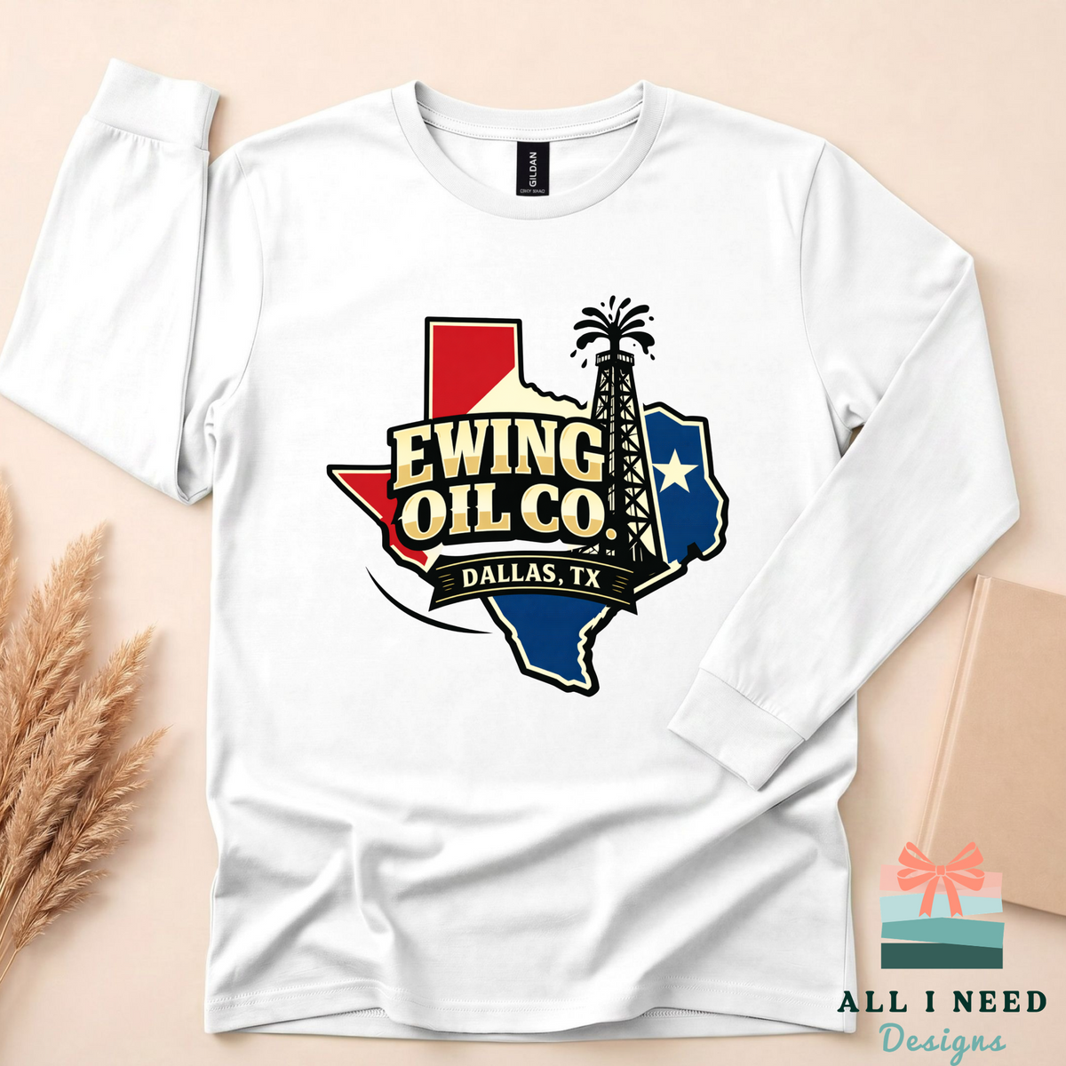 80s TV Show Ewing Oil Co. Shirt | Dallas TX Graphic Tee | Retro Texas Rig Design | Vintage TV