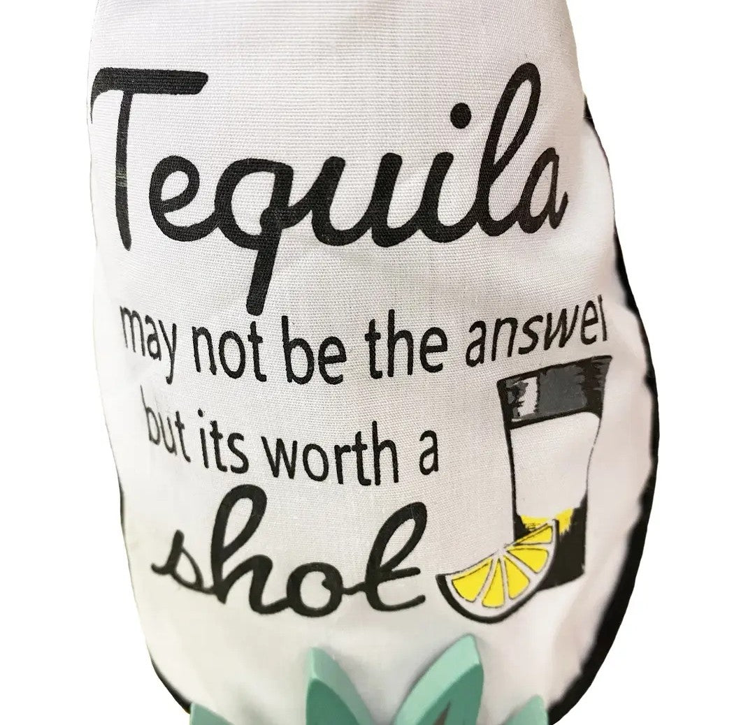 Hand-Painted Tequila Lime Wooden Nutcracker, 14 Inch Bar Cart Decor