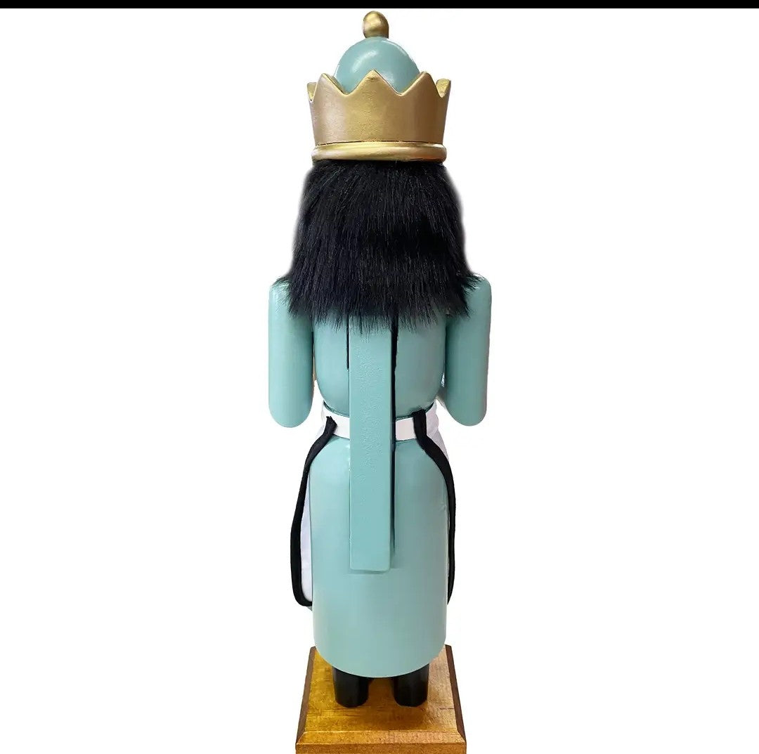 Hand-Painted Tequila Lime Wooden Nutcracker, 14 Inch Bar Cart Decor