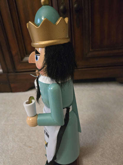 Hand-Painted Tequila Lime Wooden Nutcracker, 14 Inch Bar Cart Decor