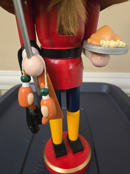 Wooden Thanksgiving Tabletop Decoration, Pilgrim Nutcracker, 14 Inch, Seasonal Accent