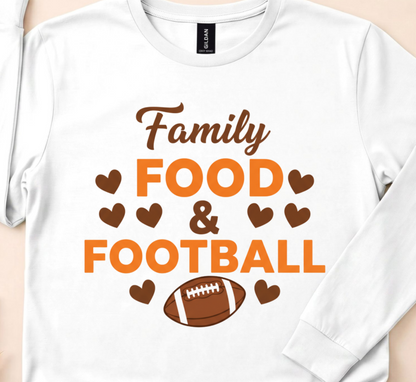 Food and Football Holiday Sweatshirt, family gathering attire, cozy game day look