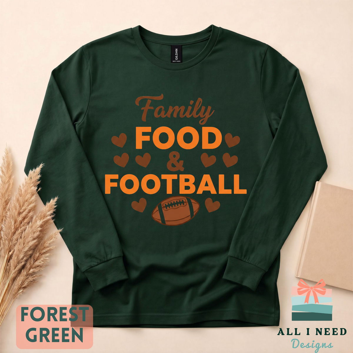 Food and Football Holiday Sweatshirt, family gathering attire, cozy game day look