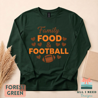 Food and Football Holiday Sweatshirt, family gathering attire, cozy game day look