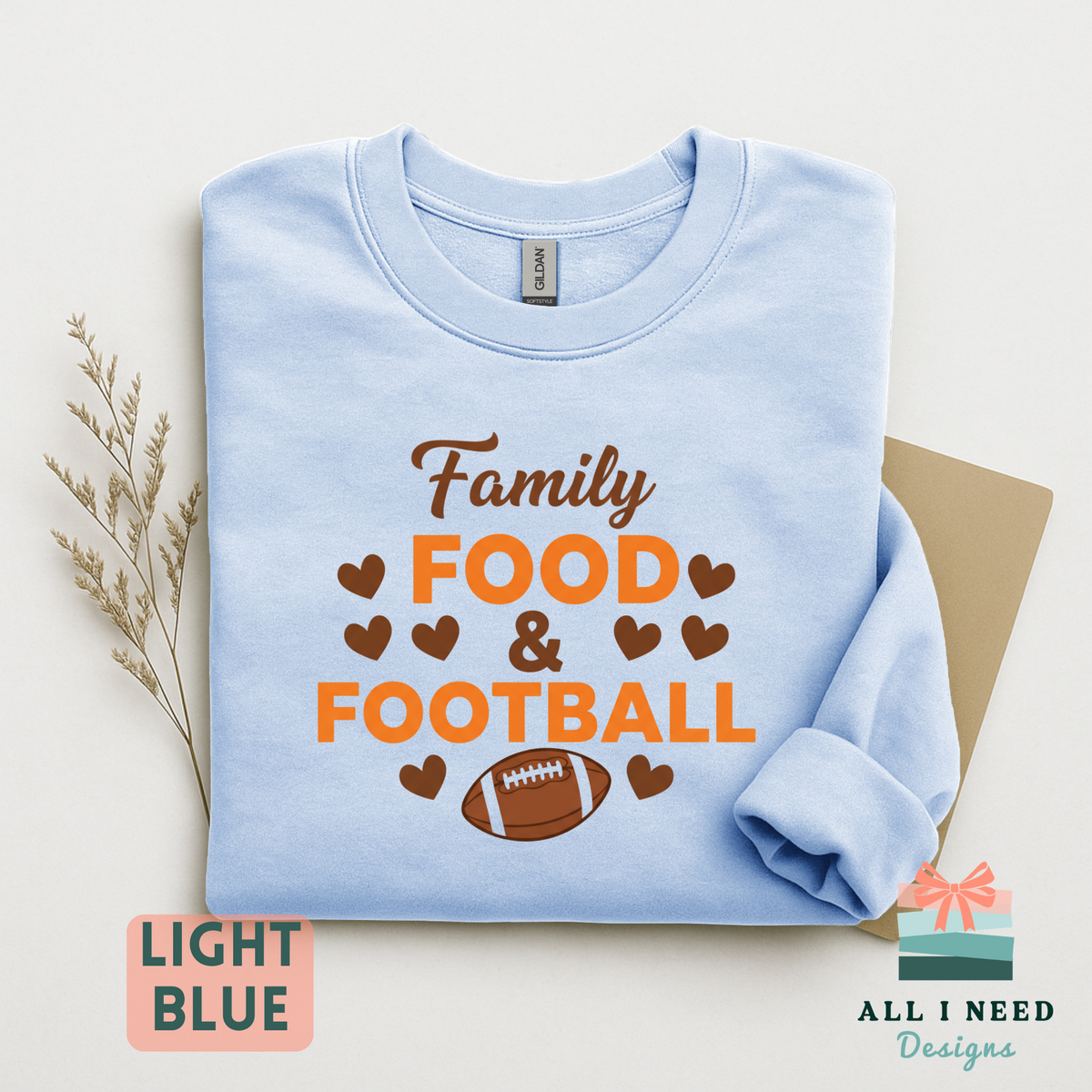 Food and Football Holiday Sweatshirt, family gathering attire, cozy game day look