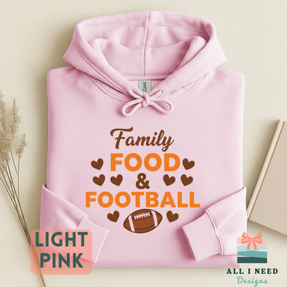 Food and Football Holiday Sweatshirt, family gathering attire, cozy game day look