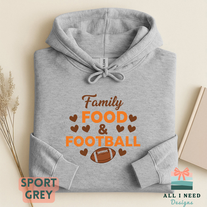 Food and Football Holiday Sweatshirt, family gathering attire, cozy game day look