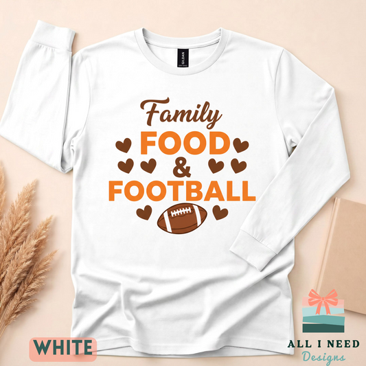 Food and Football Holiday Sweatshirt, family gathering attire, cozy game day look