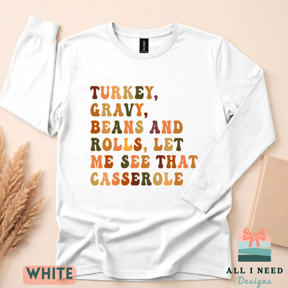 Funny Family Feast Shirt, Long Sleeves, Autumn Food Humor, Thanksgiving Outfit