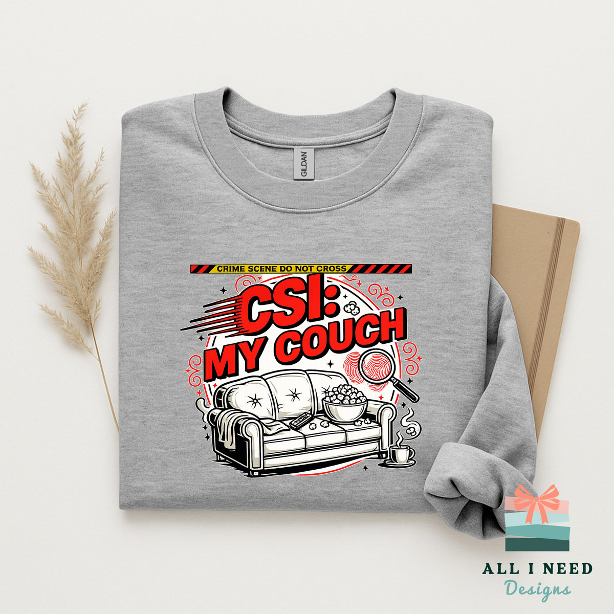 CSI My Couch True Crime Binge Watching Tee, Podcast Listener Shirt, Armchair Detective Apparel