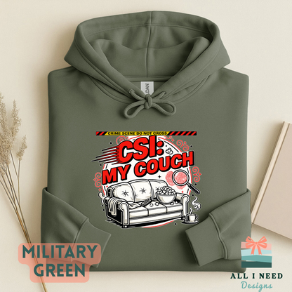 CSI My Couch True Crime Binge Watching Tee, Podcast Listener Shirt, Armchair Detective Apparel