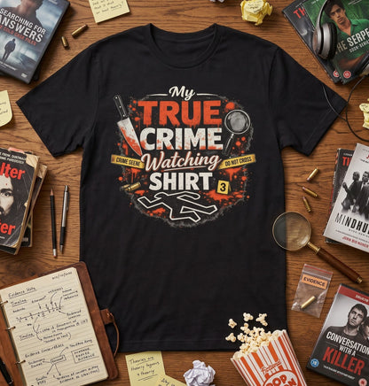 True Crime Watching Shirt, Unisex Binge Watch Top, TV Marathon Graphic Tee