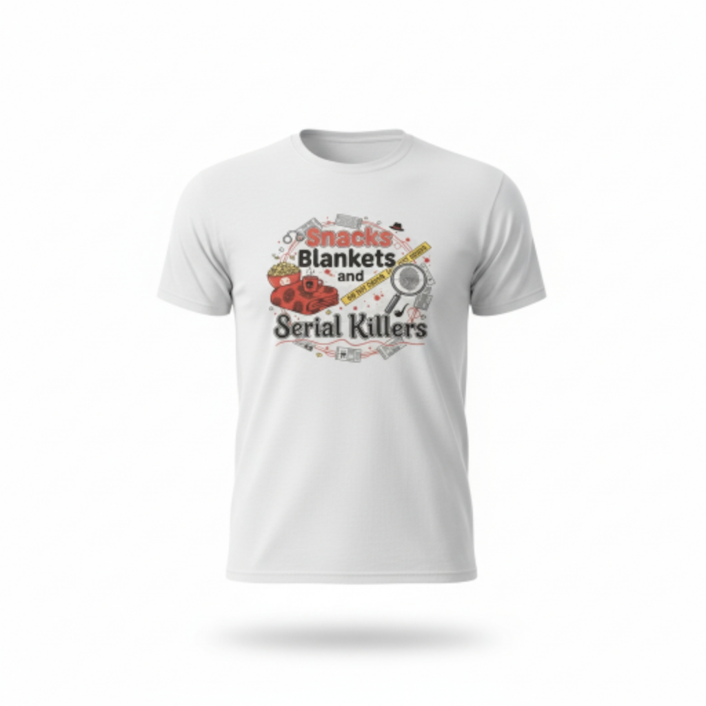 Snacks, Blankets, and Serial Killers T-shirt