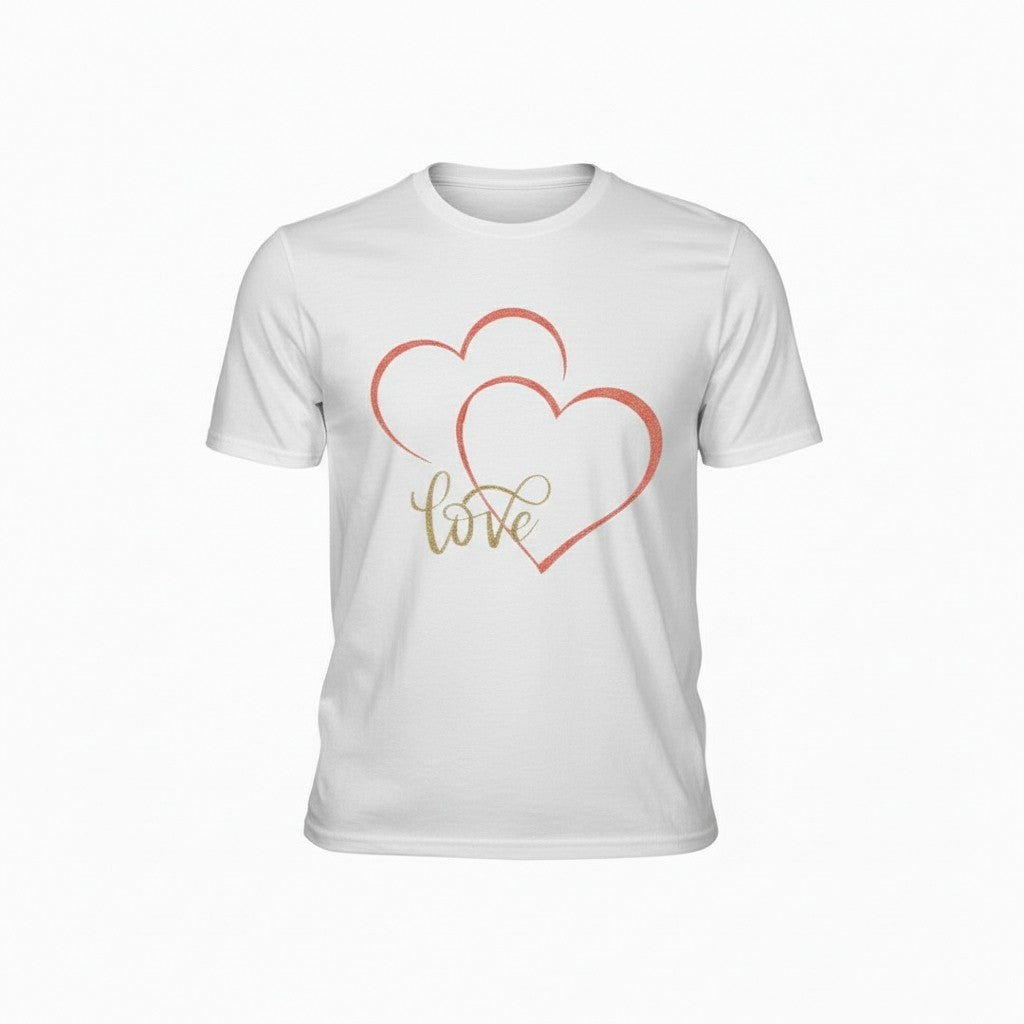 Love Hearts Shirt – Minimalist Heart & Script Tee - Valentine's Day