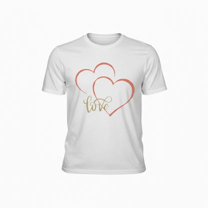 Love Hearts Shirt – Minimalist Heart & Script Tee - Valentine's Day