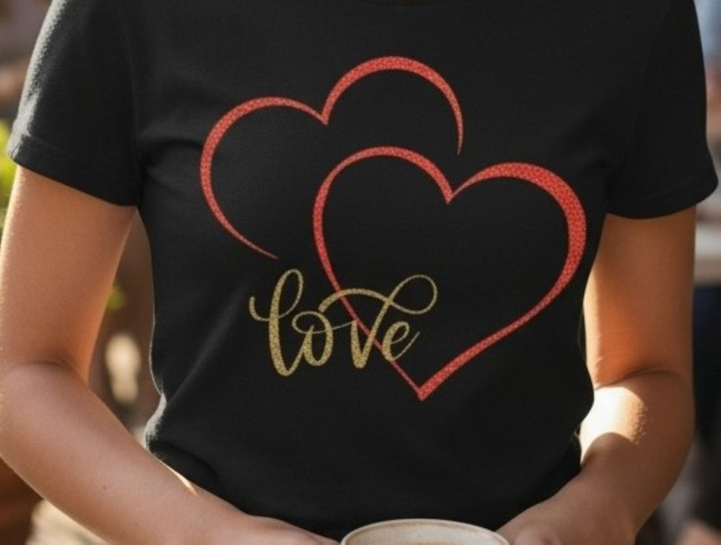 Love Hearts Shirt – Minimalist Heart & Script Tee - Valentine's Day