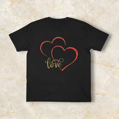 Love Hearts Shirt – Minimalist Heart & Script Tee - Valentine's Day